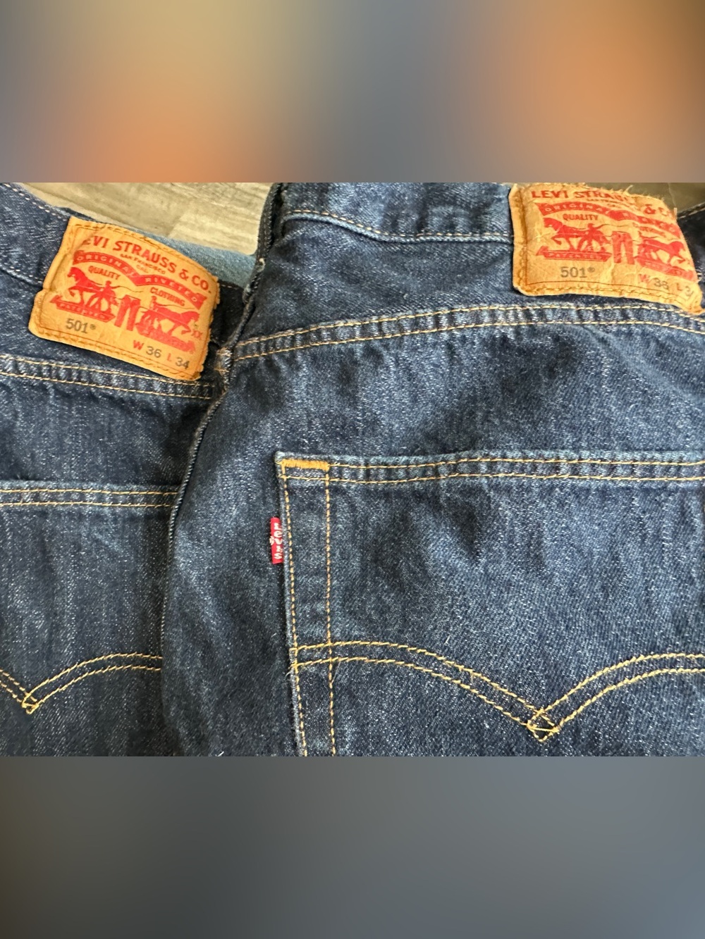 Levi's Men's Straight Jeans in Dark Blue Denim